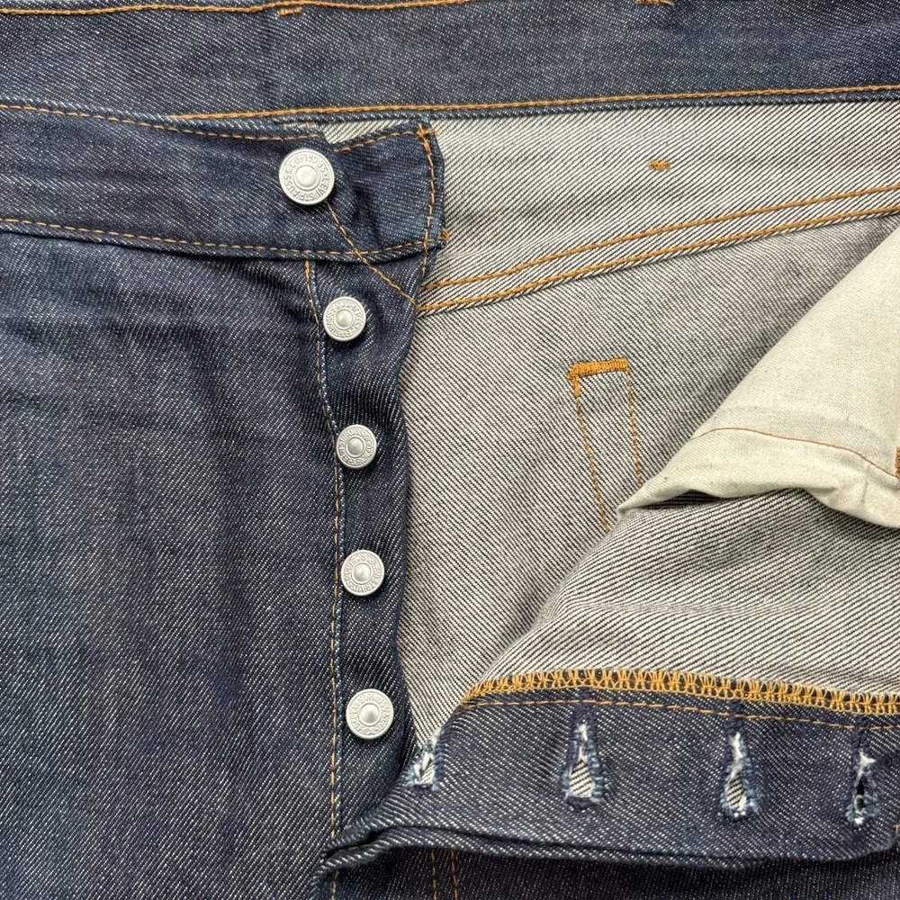 Levi's 501 Original Fit Jeans Mens 38x34 Dark Wash Indigo Denim Workwear